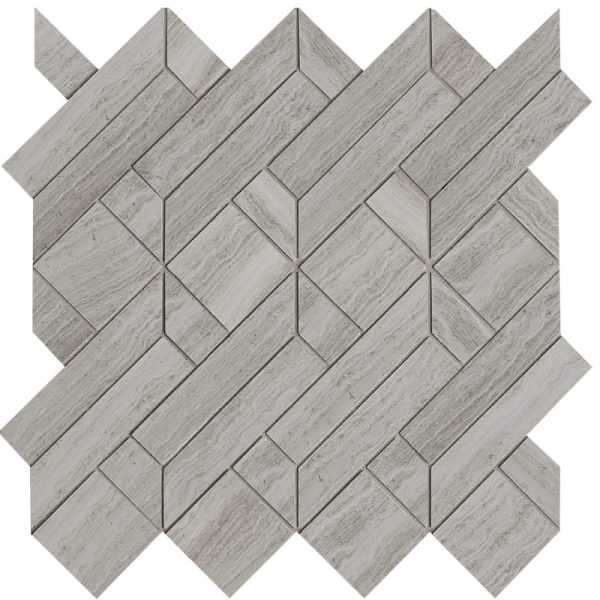 Marble Systems - Fontainebleau Parquet Haisa Light Honed Marble Waterjet Decos 4x7 1/2 - MS90271