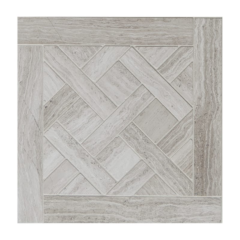 Marble Systems - Parquet De Chantilly Haisa Light Honed Marble Waterjet Decos 8 1/2x8 1/2 - MS90277