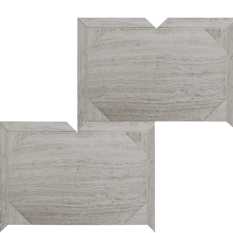 Marble Systems - Serie Parquet Haisa Light Honed Marble Waterjet Decos 12 1/4x16 3/16 - MS90280