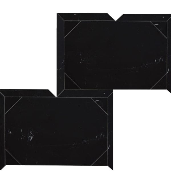 Marble Systems - Serie Parquet Black Honed Marble Waterjet Decos 12 1/4x16 3/16 - MS90281