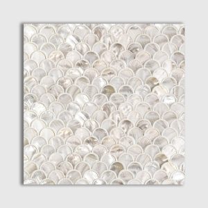 Marble Systems - Mother Of Pearl Polished Scallop Iridescent Shell Mosaic 12x12 - MS90307