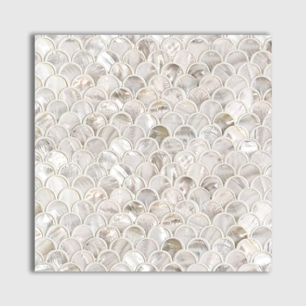 Marble Systems - Mother Of Pearl Polished Scallop Iridescent Shell Mosaic 12x12 - MS90307