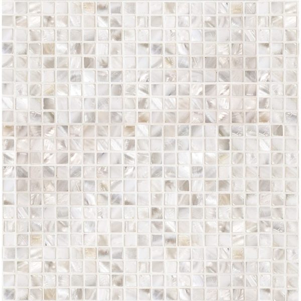 Marble Systems - Mother Of Pearl Polished 1/2x1/2 Iridescent Shell Mosaic 12x12 - MS90310