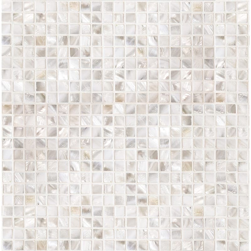 Marble Systems - Mother Of Pearl Polished 1/2x1/2 Iridescent Shell Mosaic 12x12 - MS90310