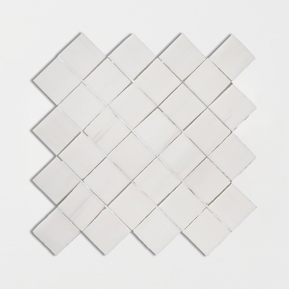 Marble Systems - Snow White Honed 2x2 Marble Mosaic 11 13/16x11 13/16 - MS90787