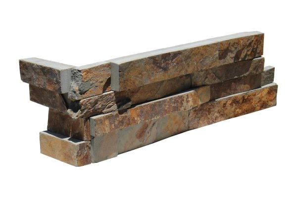 Natural Gold Slate 6 x18 Splitface Ledger Panel Corner - LPC65618SF - Image 2