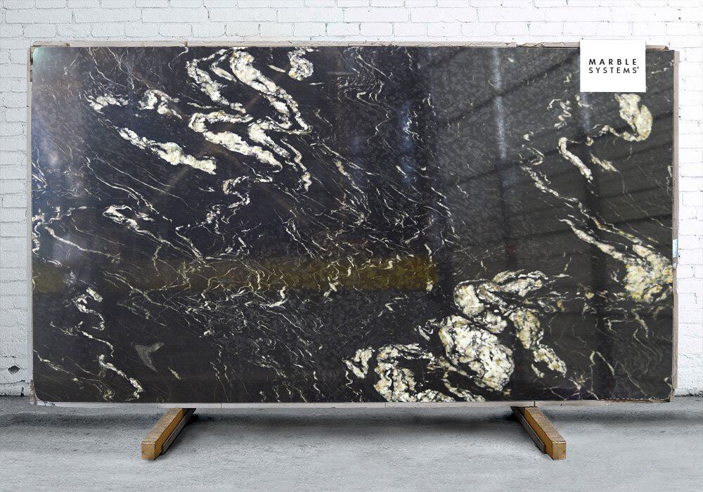 Marble Systems - Cosmic Black Polished Granite Slab Random 1 1/4 - SL90071