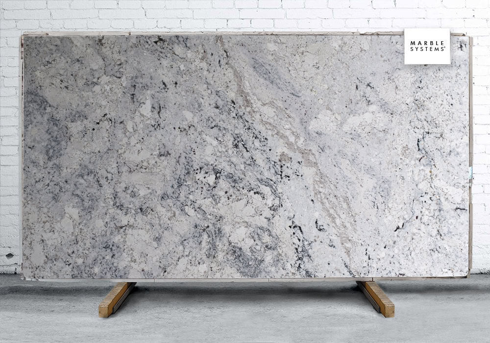 Marble Systems - Glacier White Polished Granite Slab Random 1 1/4 - SL90383