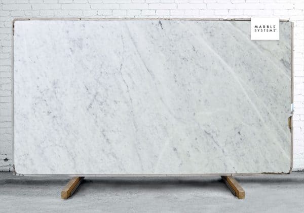 Marble Systems - White Carrara C Ext Honed Filled Marble Slab Random 1 1/4 - SL90466