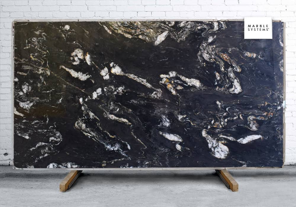 Marble Systems - Titanium Polished Granite Slab Random 1 1/4 - SL90493