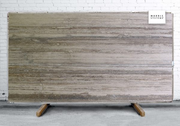 Marble Systems - Silver Travertine Polished Travertine Slab Random 1 1/4 - SL90609