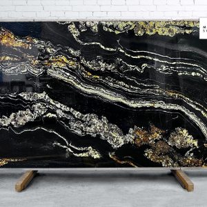 Marble Systems - Magma Black Polished Granite Slab Random 1 1/4 - SL90782