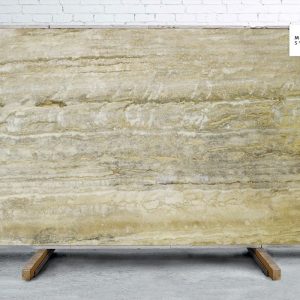 Marble Systems - Silver Rustic Vein Cut Polished Travertine Slab Random 3/4 - SL90799