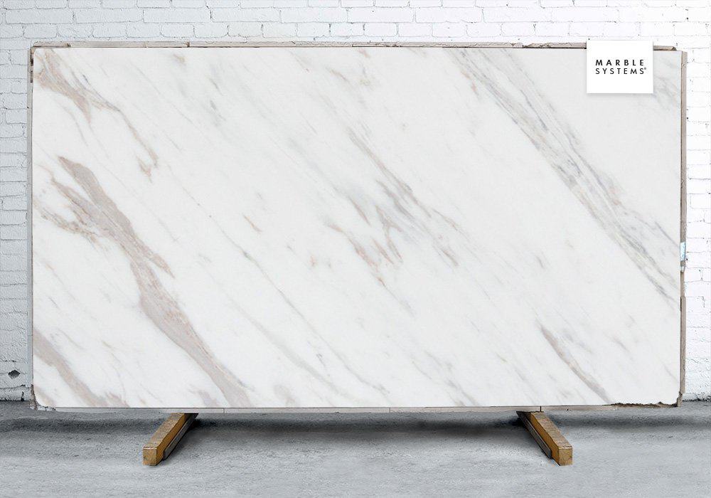 Marble Systems - Volakas Polished Marble Slab Random 1 1/4 - SL90827