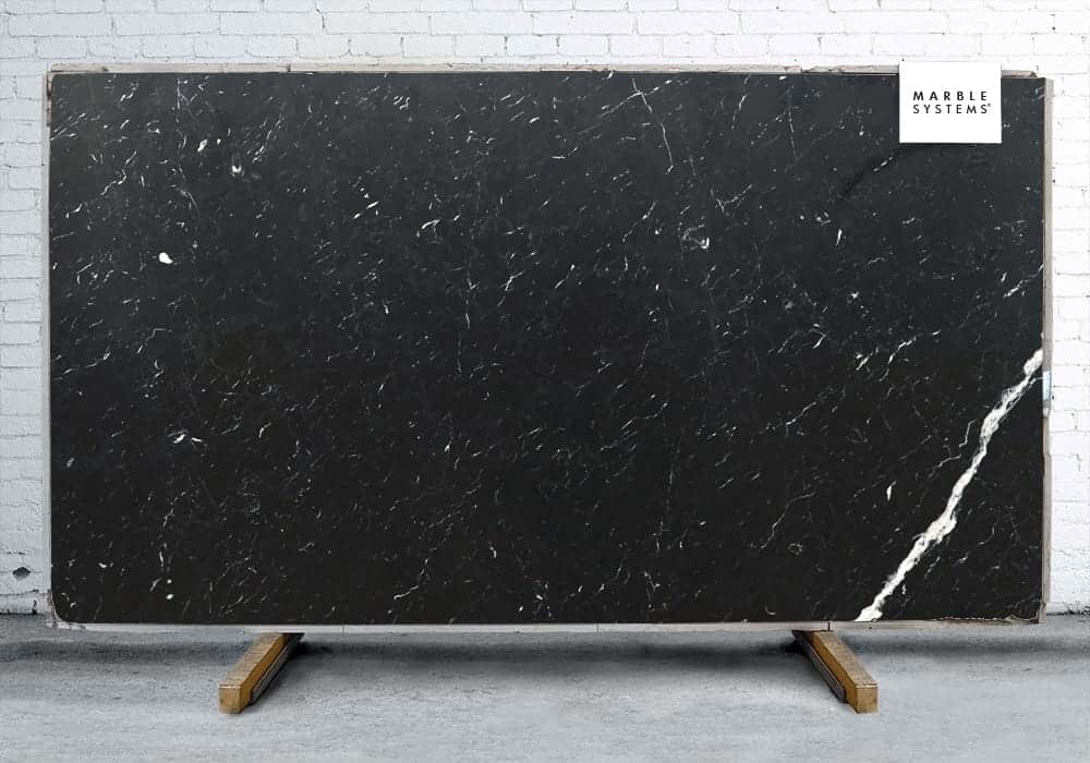 Marble Systems - Negro Marquina Honed Marble Slab Random 1 1/4 - SL90883