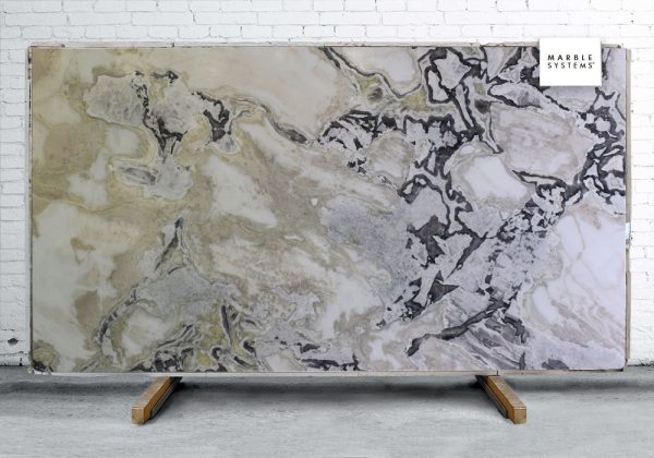 Marble Systems - Dover White Polished Marble Slab Random 1 1/4 - SL91023