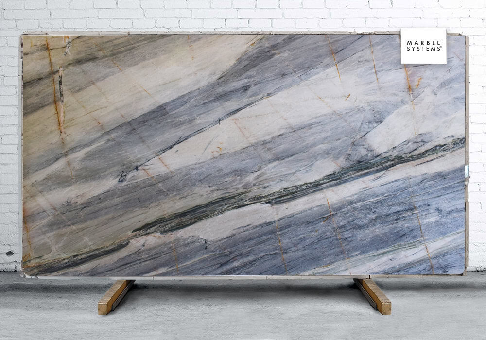 Marble Systems - Ijen Blue Polished Quartzite Slab Random 1 1/4 - SL91050