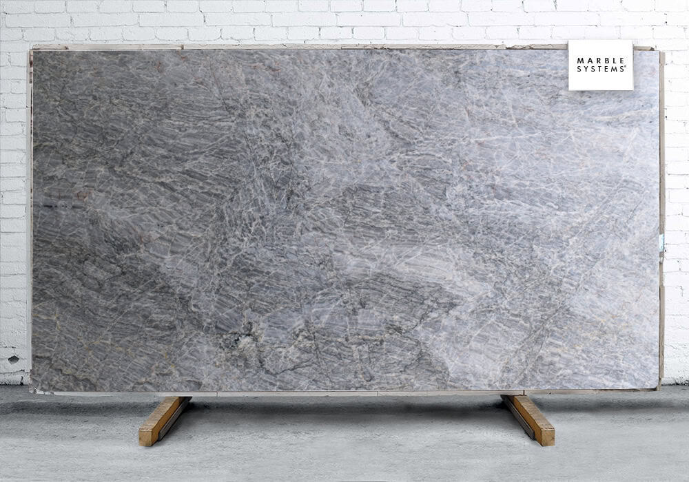 Marble Systems - Metal Gray Polished Quartzite Slab Random 1 1/4 - SL91058