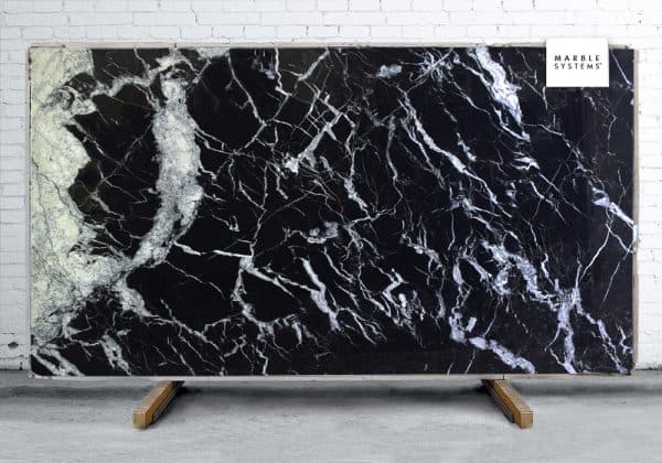 Marble Systems - Negro Marquina Supreme Polished Marble Slab Random 1 1/4 - SL91092