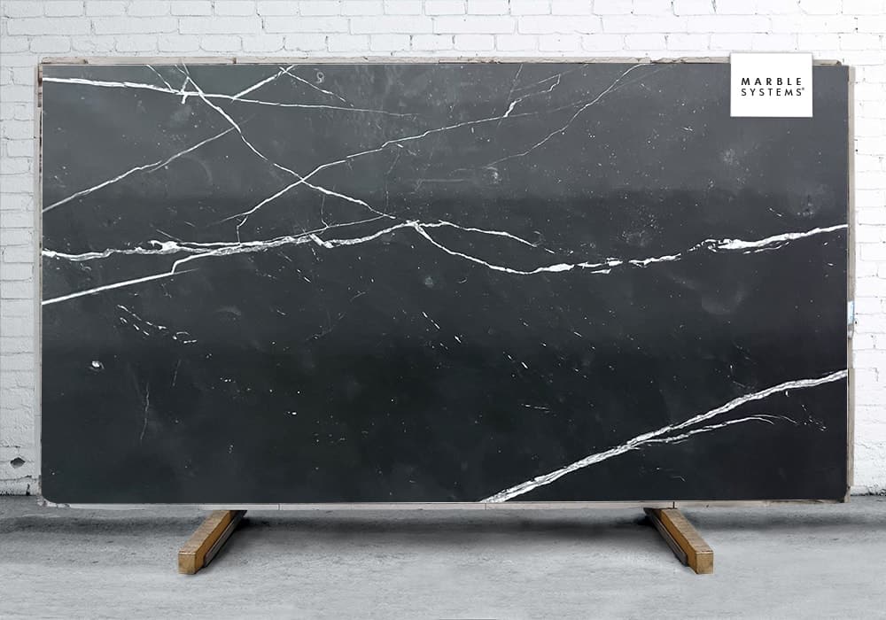 Marble Systems - Negro Marquina Supreme Polished Marble Slab Random 1 1/4 - SL91158