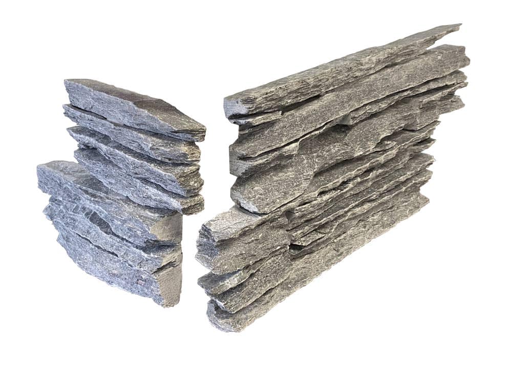 Grey Rockface 6 x 18 Stack Stone Corner #LPC128618RF2 - Icontile - LPC128618RF2