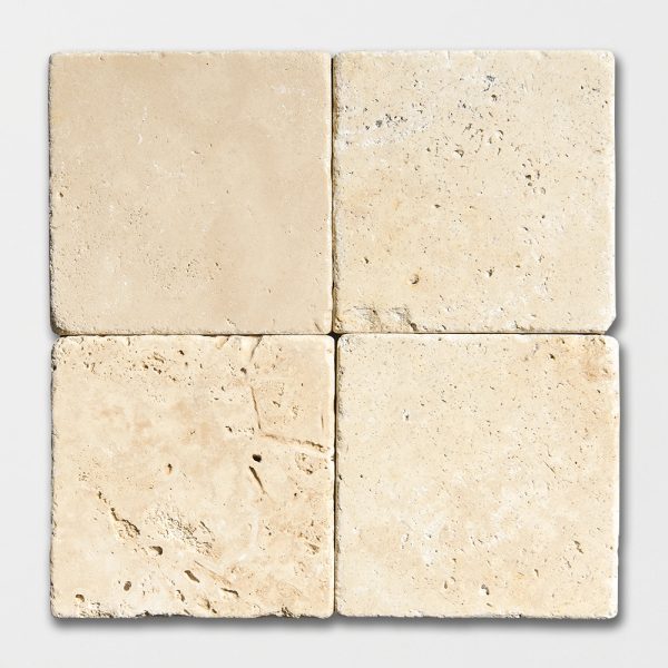 Ivory Tumbled Travertine Tile 4x4 - TL10367 - Image 2