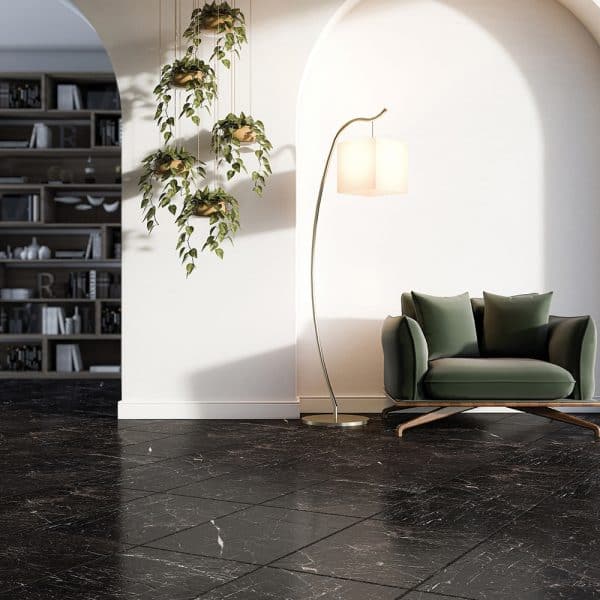 Iris Black Brushed Marble Tile 16x24 - TL18139 - Image 2