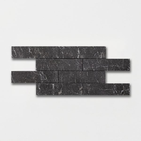 Iris Black Honed Subway Marble Tile 2x8 - TL20034 - Image 2