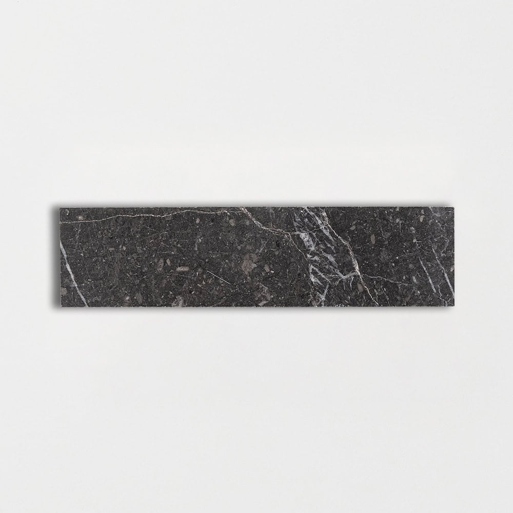 Marble Systems - Iris Black Honed Subway Marble Tile 2x8 - TL20034