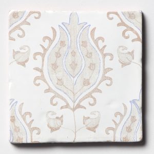 Marble Systems - Vintage Linen Tulips Glossy Ceramic Tile 6x6 - TL80359