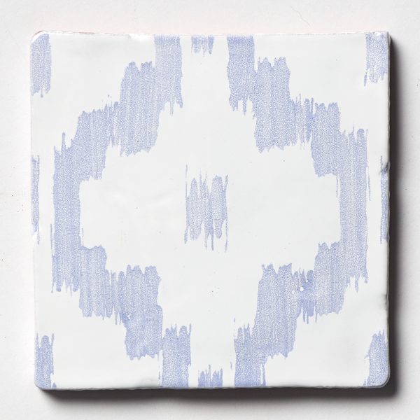 Marble Systems - Indigo Wash Ikat Glossy Ceramic Tile 6x6 - TL80362