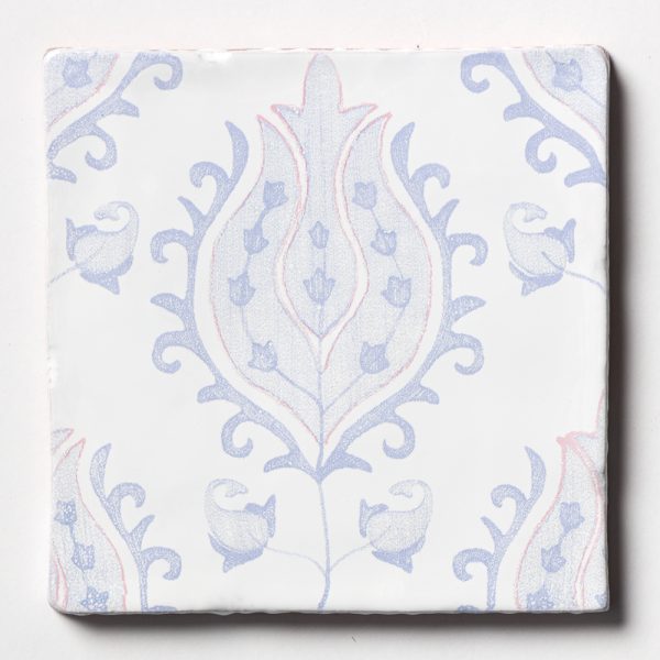 Marble Systems - Indigo Wash Tulips Glossy Ceramic Tile 6x6 - TL80365