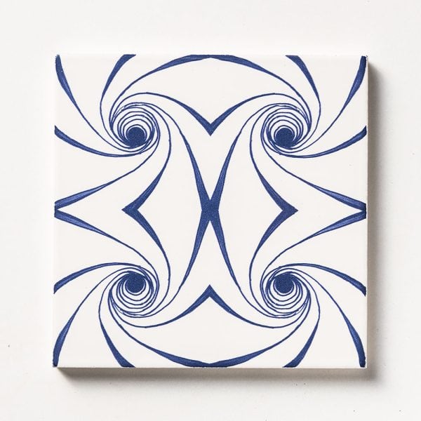 Marble Systems - Blue Twisted Glossy Ceramic Tile 6x6 - TL80377