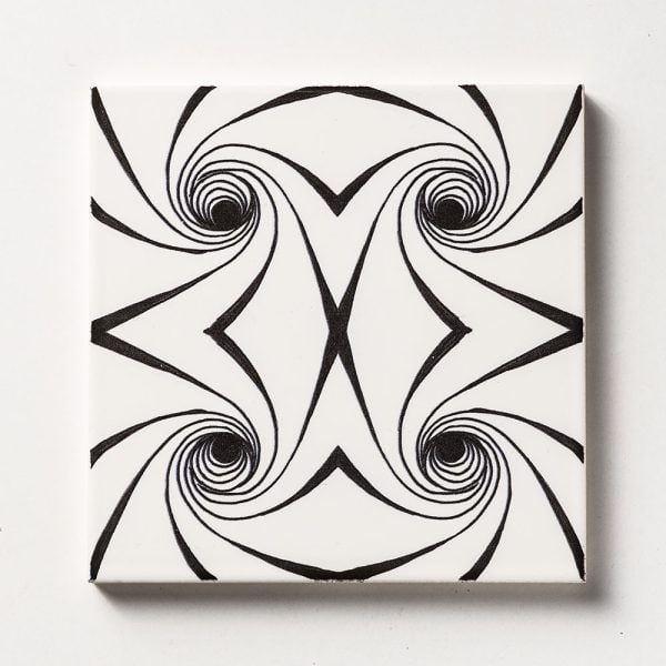 Marble Systems - Black Twisted Glossy Ceramic Tile 6x6 - TL80389