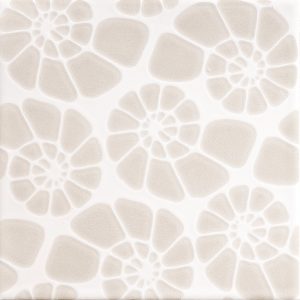 Marble Systems - Neutral Swirl Glossy Nautilus Cluster Ceramic Tile 6x6 - TL80439