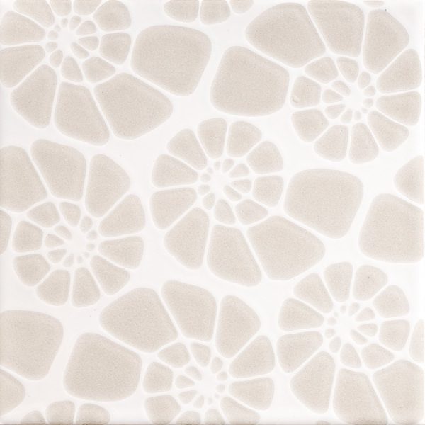 Marble Systems - Neutral Swirl Glossy Nautilus Cluster Ceramic Tile 6x6 - TL80439