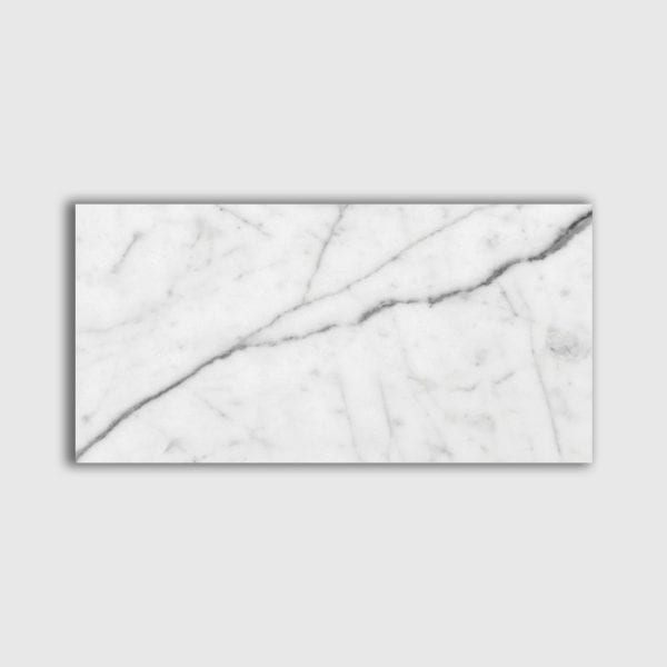 Marble Systems - White Carrara C Polished Marble Tile 2 3/4x5 1/2 - TL90636