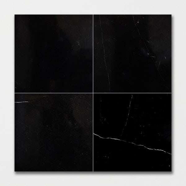 Black Polished Marble Tile 18x18 - TL90747 - Image 2