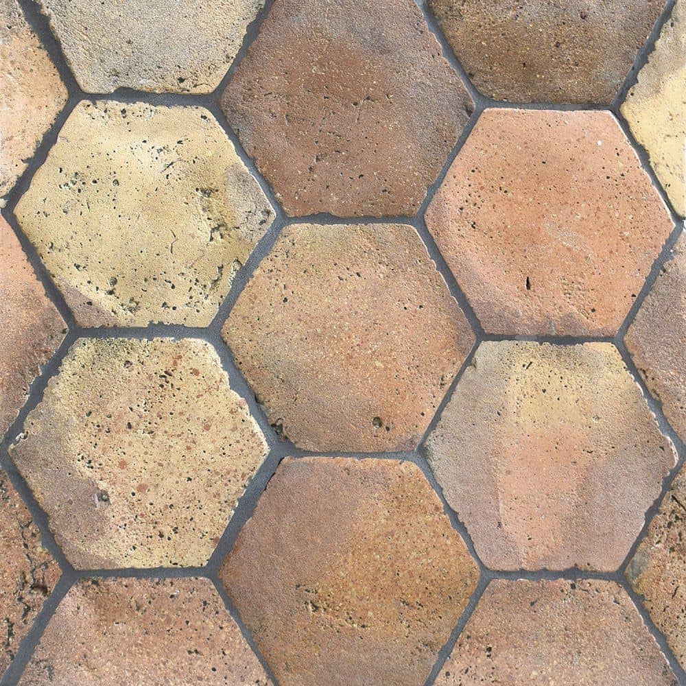 Marble Systems - Reclaimed Natural Hexagon Terracotta Tile 6x6 - TL90800