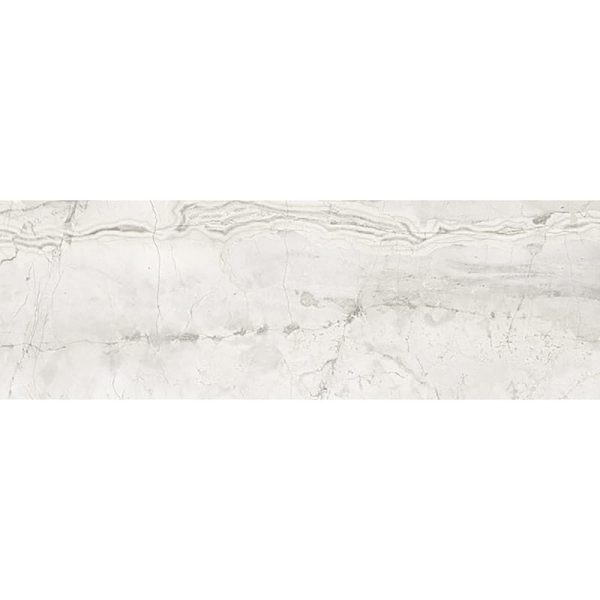 Marble Systems - Romano White Polished Subway Marble Look Porcelain Tile 4x12 - WIS12571