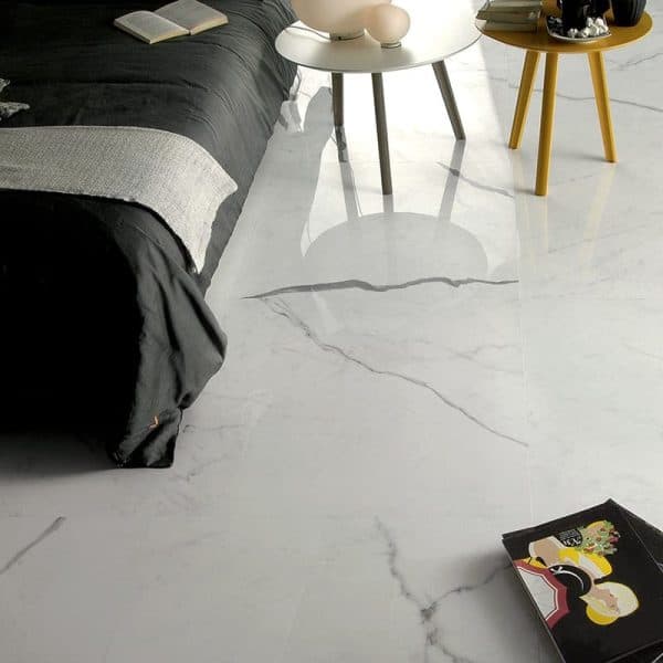 Bianco Statuario Polished Marble Look Porcelain Tile 24x24 - WLE00008 - Image 2