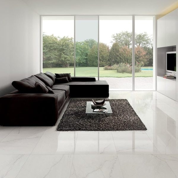 Bianco Statuario Polished Marble Look Porcelain Tile 24x24 - WLE00008 - Image 4