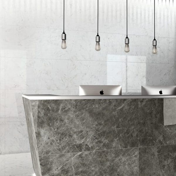 Bianco Carrara Polished Marble Look Porcelain Tile 12x24 - WNB00337 - Image 2