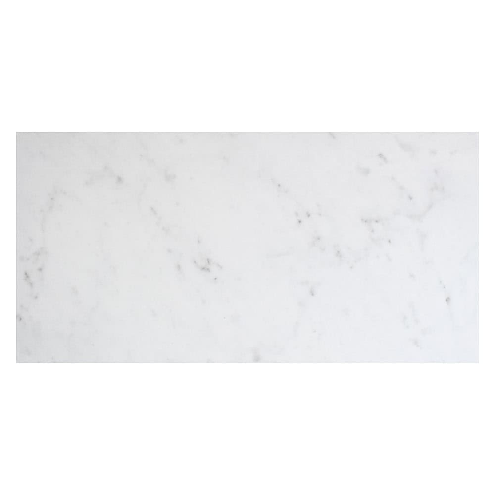 Marble Systems - Bianco Carrara Polished Marble Look Porcelain Tile 12x24 - WNB00337