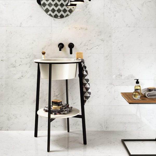 Bianco Carrara Natural Marble Look Porcelain Tile 12x24 - WNB00351 - Image 2