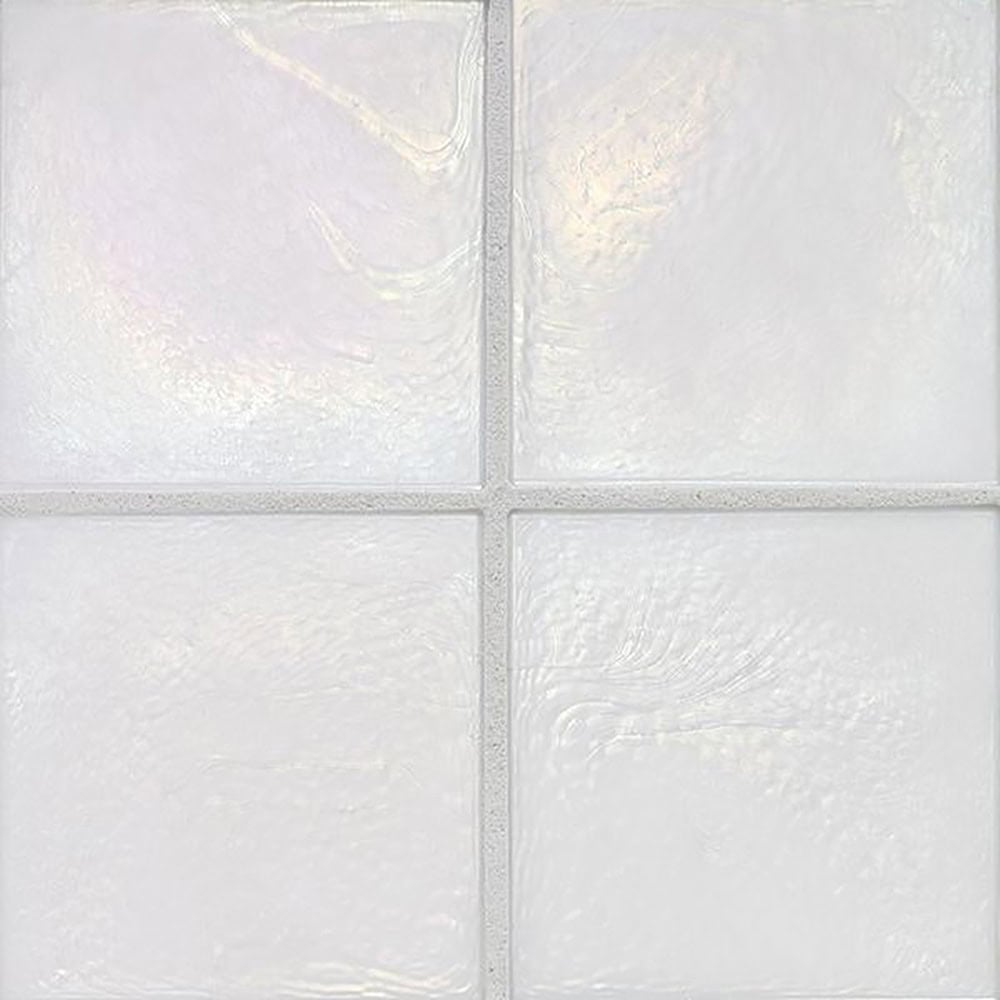 Marble Systems - White Iridescent Glass Tile 10x10 - WOS10049