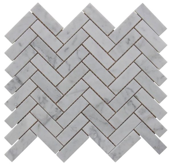 Carrara White Marble 1×3 Herringbone NEW ARRIVAL - Icontile - M3013125H