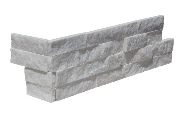 White Quartz 6 x 18 Splitface Ledger Panel Corner #LPC64618SF  - LPC64624SF - Image 3