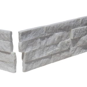 White Quartz 6 x 18 Splitface Ledger Panel Corner #LPC64618SF - Icontile - LPC64624SF