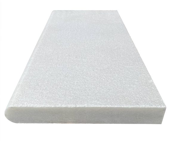 White Marble Leathered Bullnose Single Sided Pool Coping  - PC51171224 - Image 2